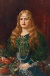 Giovane donna in costume storico